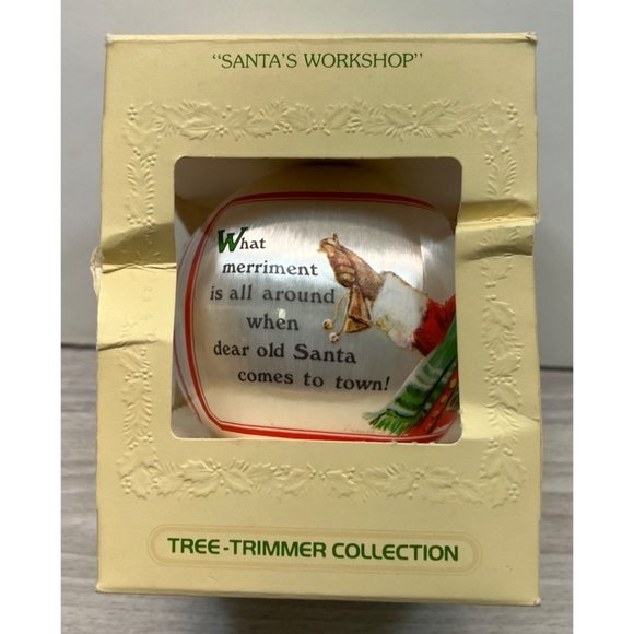 Hallmark Satin Ball Ornament Santa's Workshop Vintage 1980 Tree Trimmer Collecti - Picture 8 of 11